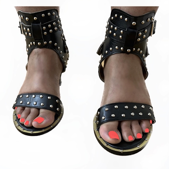 BUTITI Shoes New Vintage Butiti Black Studded Anklestrap Sandal